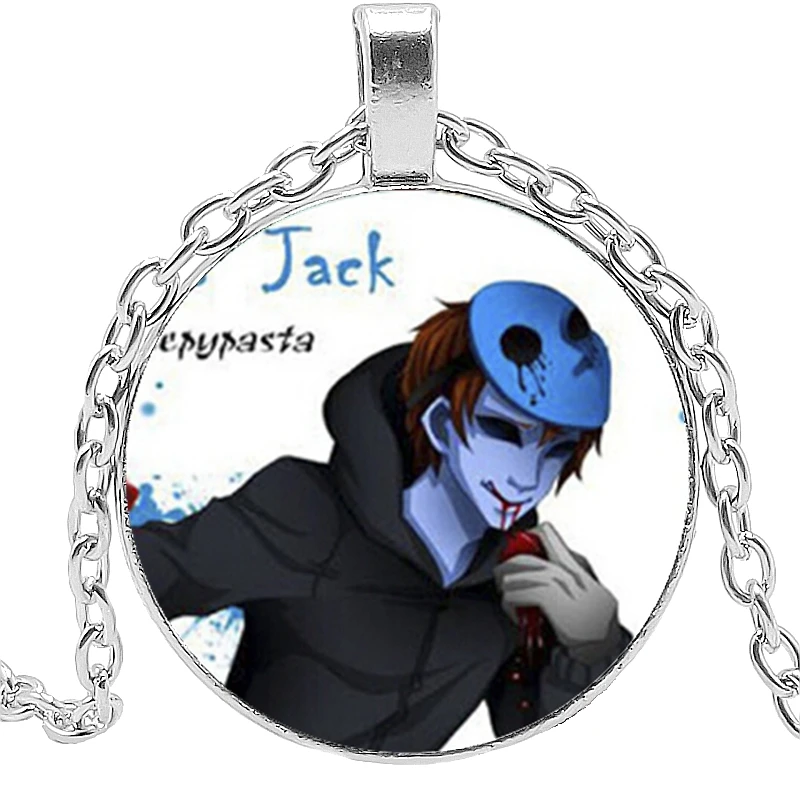 Ожерелье с подвеской Джефф убийца 3 цвета выпуклое круглое ожерелье из стекла