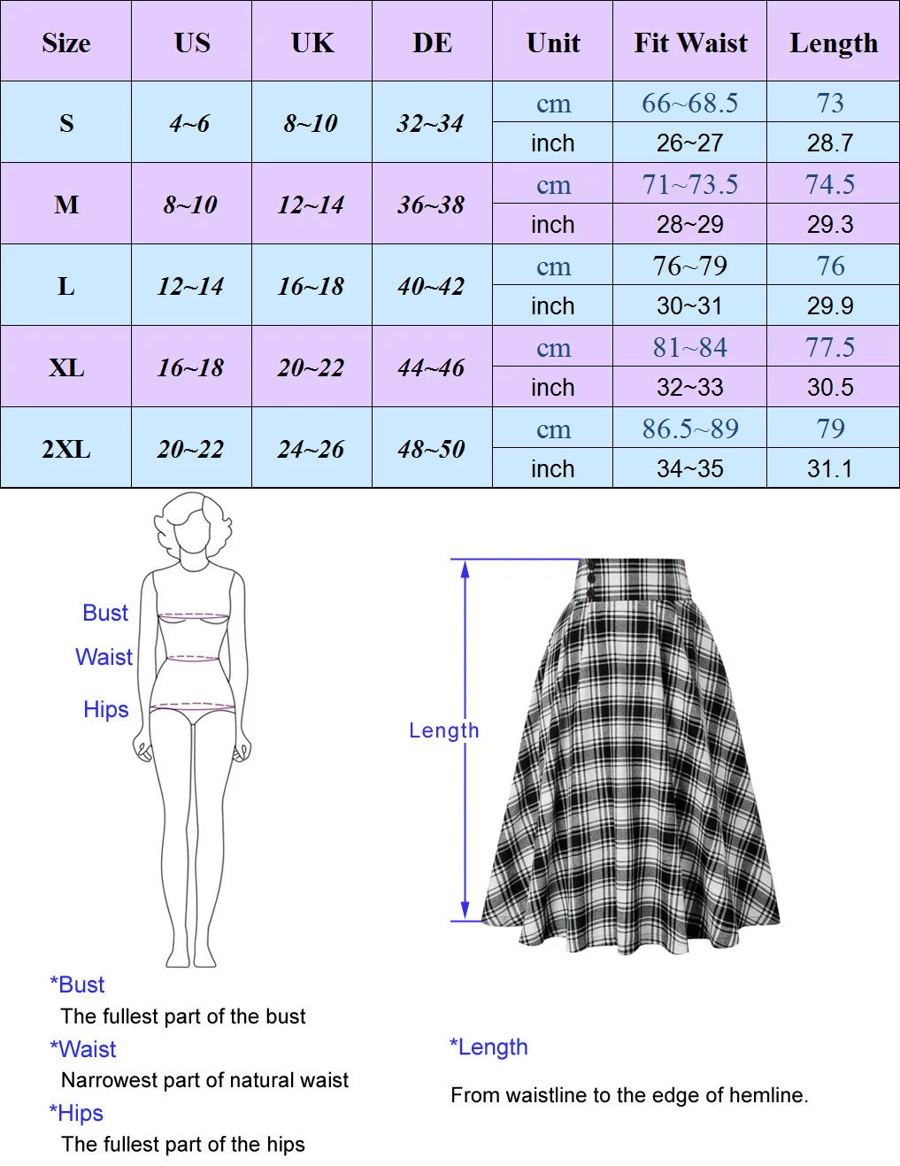 Юбка-миди Женская трапециевидная с эластичной талией на пуговицах | одежда