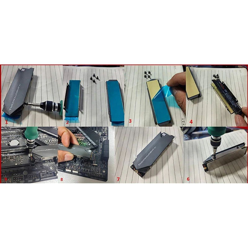 M.2 Радиатор Охладитель NVMe 2280 SSD алюминиевые радиаторы с силиконовой тепловой