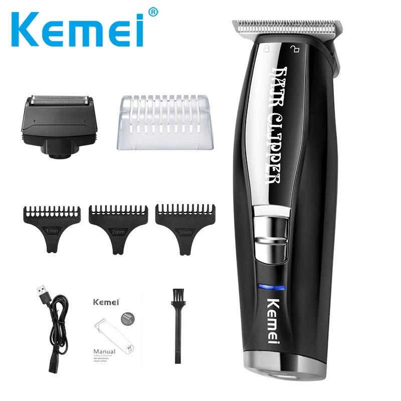 

Kemei 2 In 1 Hair Beard Trimmer Electric Shaver for Men Rechargeable 0mm Baldheaded Hair Clipper USB Charging Hairdresse Haircut