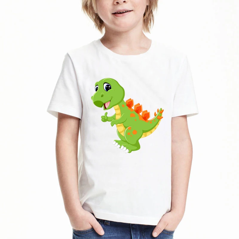 Camiseta de moda de verano para ni&ntilde;as, ropa de dinosaurio para ni&ntilde;os, camisetas con gr&aacute;fico de animales bonitos, ropa para ni&ntilde;os-3