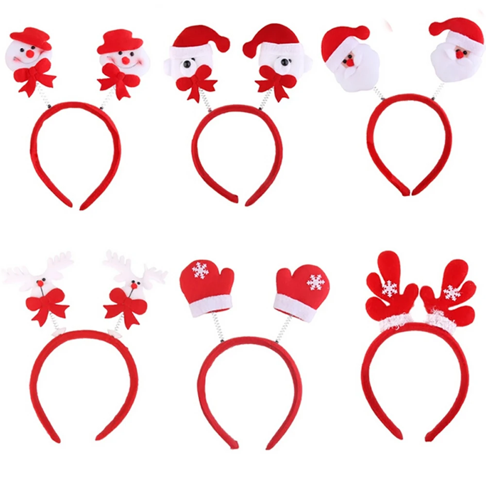 Милая Рождественская повязка на голову украшение Санта Клаус Снеговик