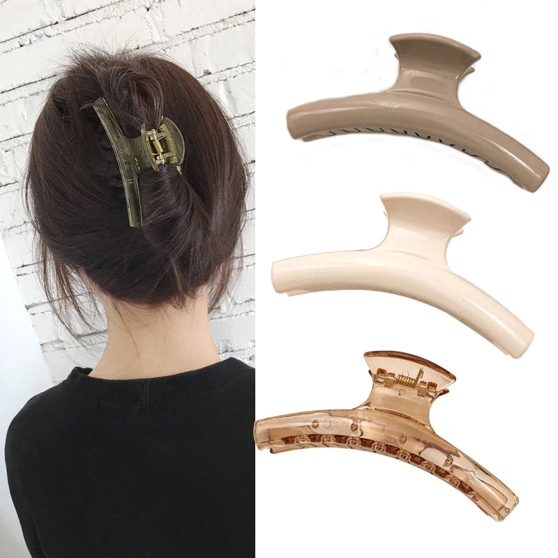 

Fashion Geometric Hair Claw Clips For Women Girls Korean Hairgrip Headwear Plastic Barrette Clip Crab Hair Accessories New