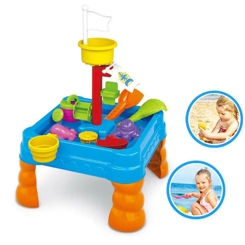 

21pcs 58cm Kid Sand Water Activity Child Play Table Fun Outdoor Sandpit Toys Set Outdoor Beach Party Water Game Bath Tools