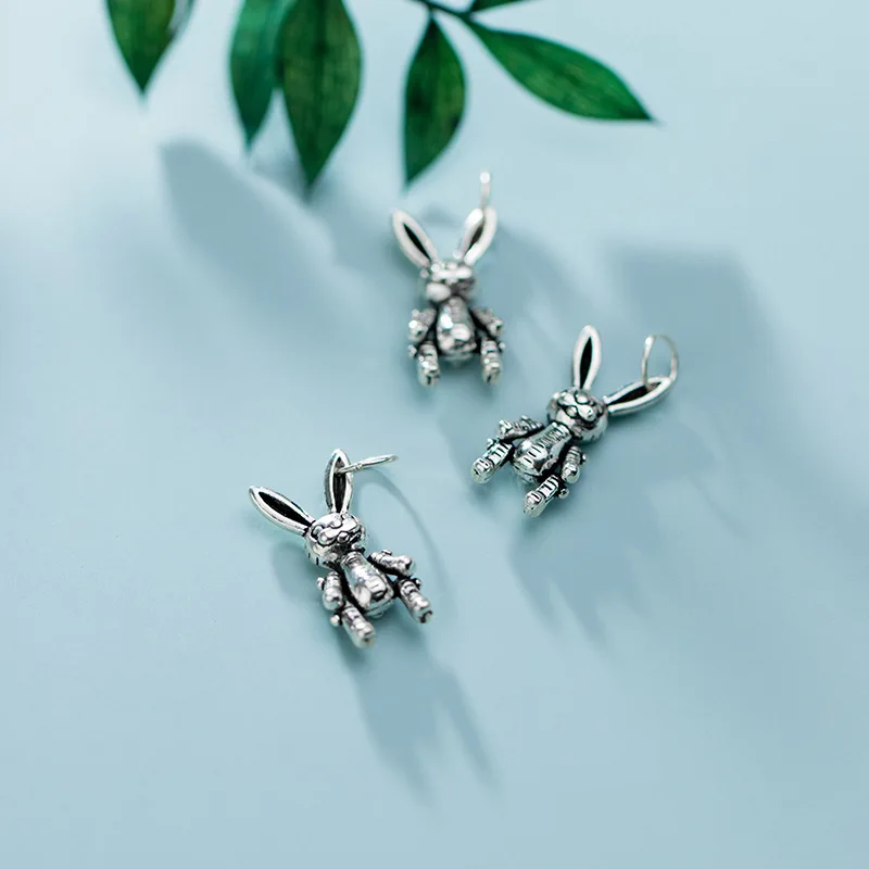 Модные подвески в виде мультяшного кролика из стерлингового серебра 925 пробы