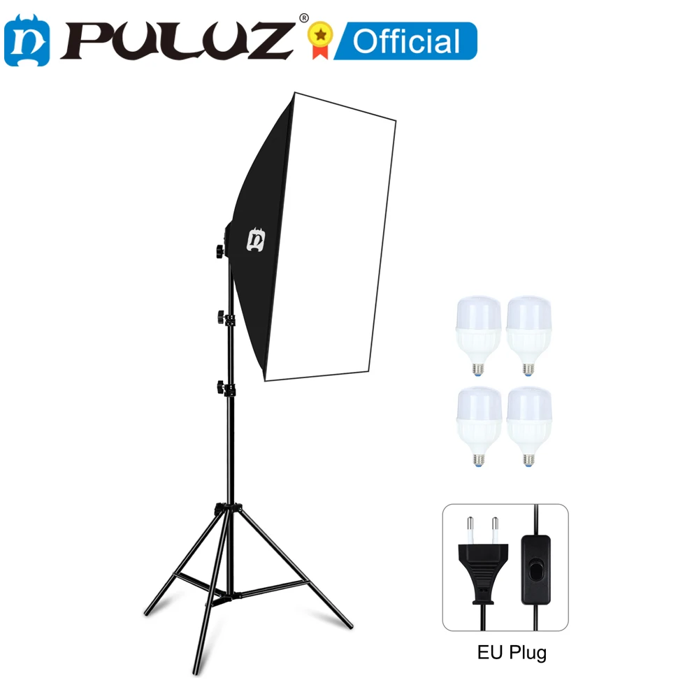 PULUZ 50x70 см студийный софтбокс + 1 6 м штатив E27 30W 5700K белый светильник светодиодный