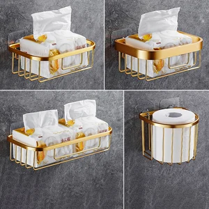 punch free toilet bathroom shelf golden aluminum alloy toilet paper wall hanging modern minimalist bathroom kitchen accessories free global shipping