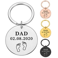 new mom father keychain personalized date of birth for father and mother first fathers mother day key ring new parents gift