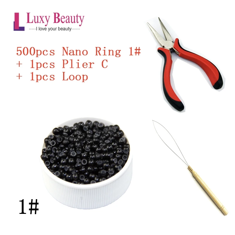 Силиконовые нано кольца 500 шт. бусины для волос микро строчки инструменты