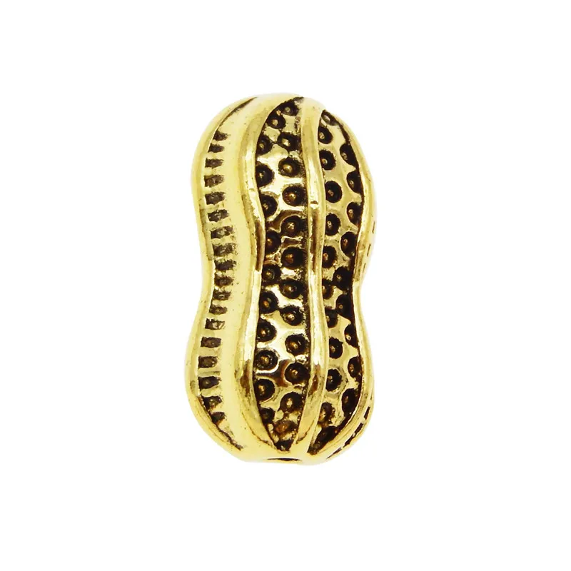8pcs Alloy Peanut Beads Bracelet Charms Gold Silver color Pendant DIY Necklace Loose Fit Europe Jewelry Making | Украшения и