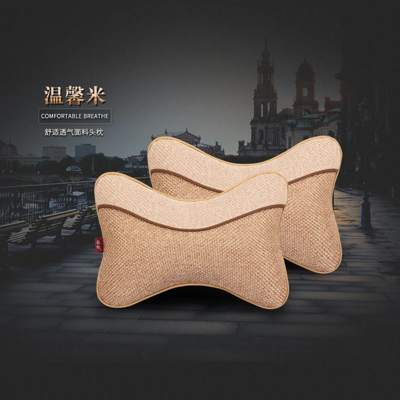 2 шт. льняной подголовник для автомобиля подушка сиденья BMW E46 E90 F10 M2 M3 M4 M5 1 3 4 5 X Z