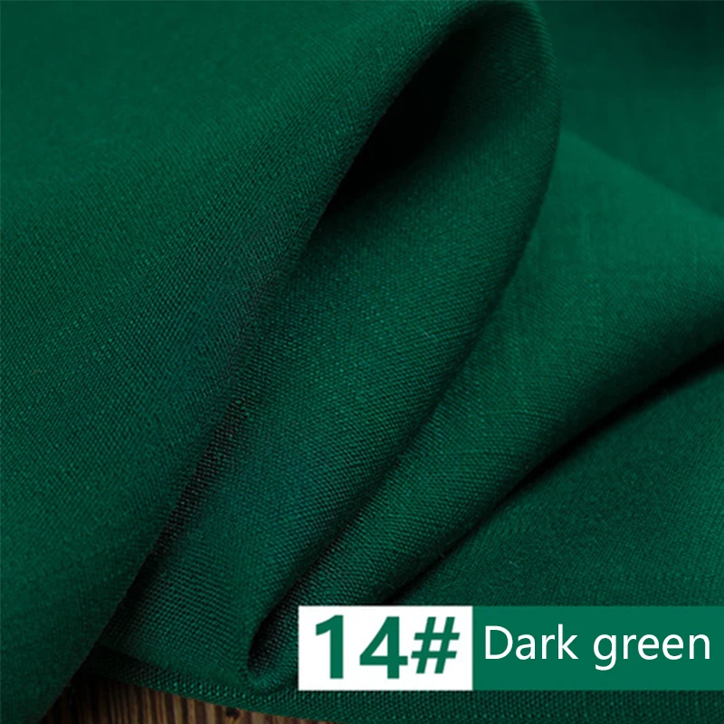 Dark green Хлопок, лен, Помытый бамбуковый хлопок, льняная ткань, одежда, платье, ткань DIY ручной работы, стеганное лоскутное шитье, мягкая ткань, Новинка - Цвет: Dark green