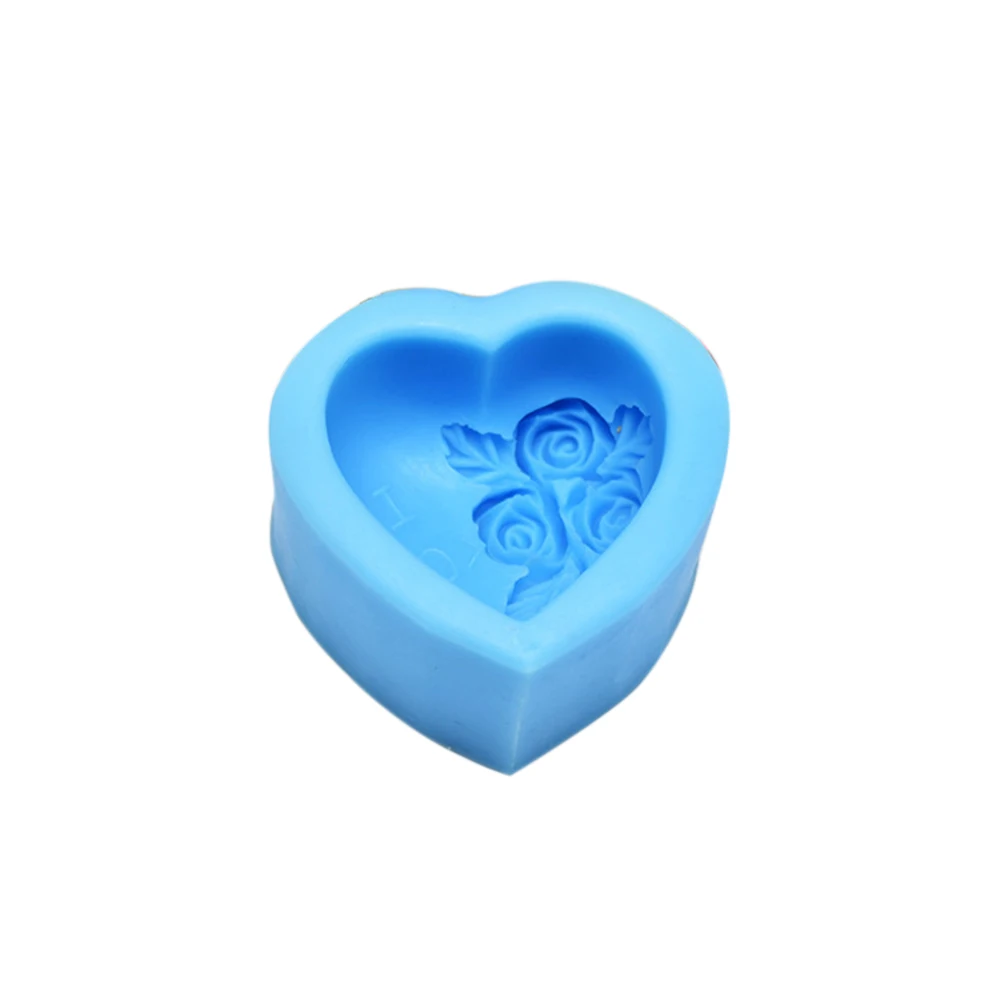 Силиконовая форма для торта шоколадная декоративная в форме розы сердце