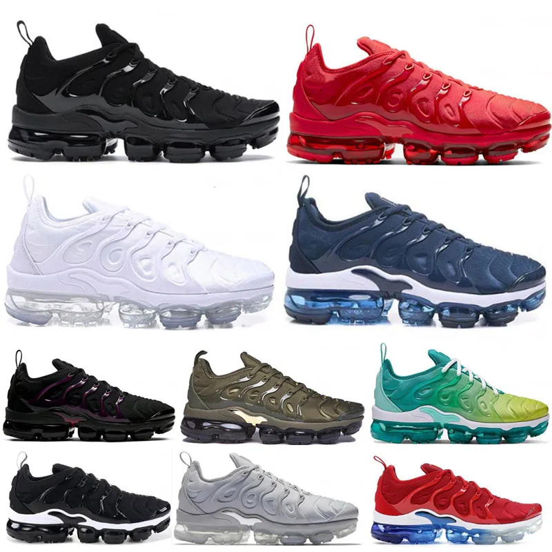 

New Tn Plus Running Shoes air Cushions Mens Triple Black White Gold Desingers High Quality Trainers Sports Sneakers Size 40-45