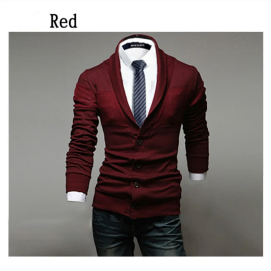 

2020 Autumn Sweater Men Solid V-Neck Pullovers Single Breasted Knitwear Plus Size 3XL Mens Sweater