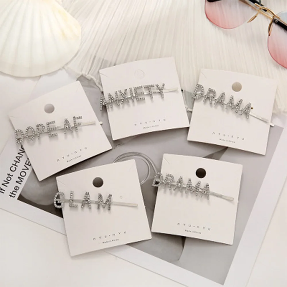 

Alloy Diamond Hairpin Hair Clip Rhinestones Word Letters Hair Clips Women Styling Tool Hairgrip Hair Accessories