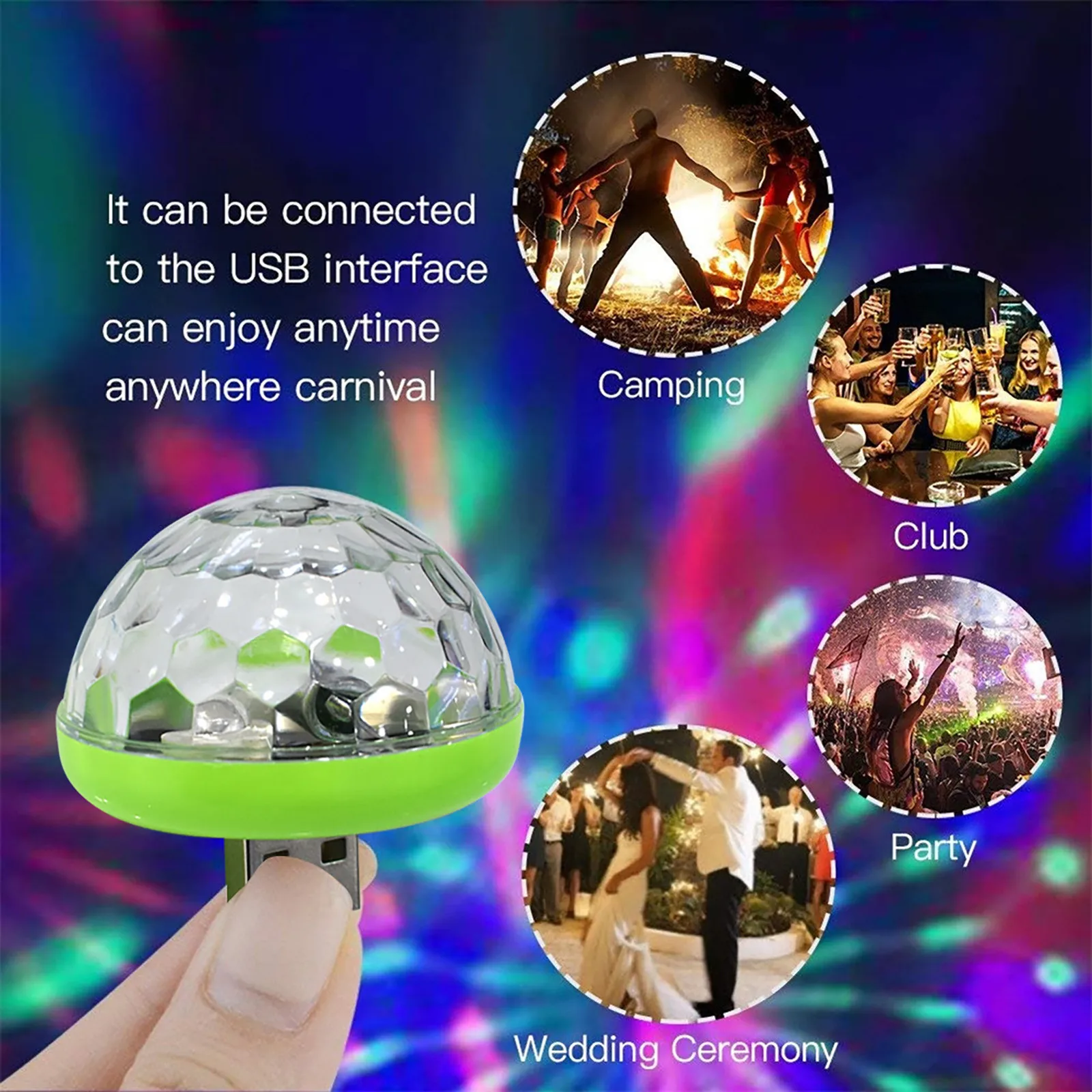 

Portable Cell phone Stage lights Mini RGB Projection lamp Party DJ Disco ball Light Indoor Lamps Club LED Magic Effect projector