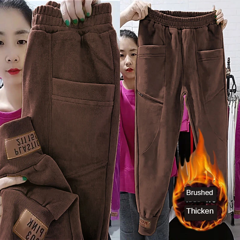 Модные бархатные мягкие мешковатые брюки Капри гарем эластичная резинка на