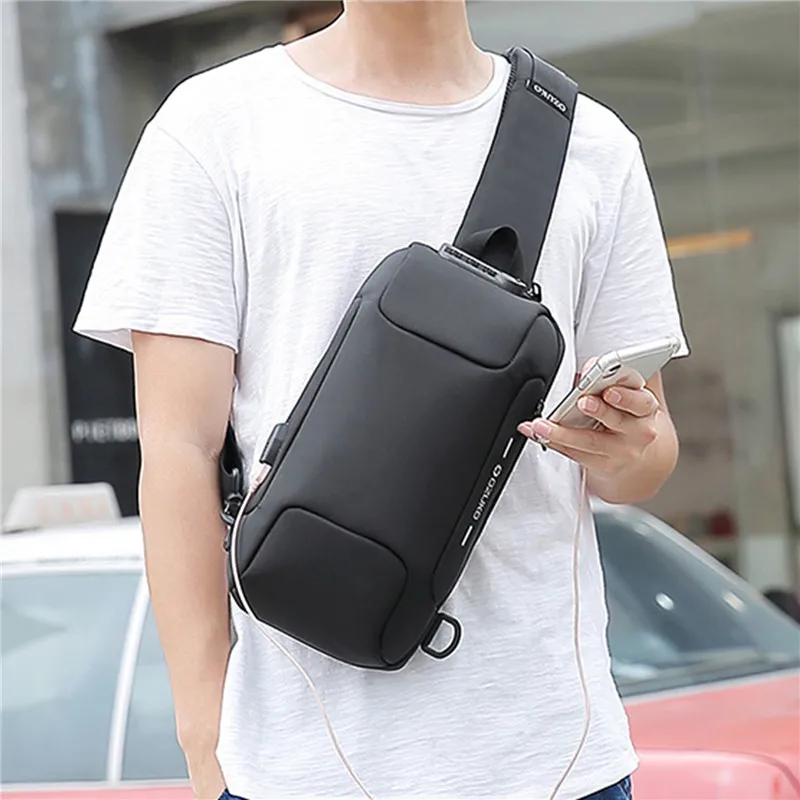 

Multifunction Crossbody Bag Men Anti-theft Shoulder Messenger Bags Male Waterproof Short Trip Chest Shoulder Bag New 2023
