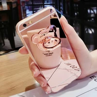 luxury glitter mirror ring stand case for iphone 13 12 11 pro max xr x xs 7 8 se2 for samsung s21 s20 plus note 20 ultra cover