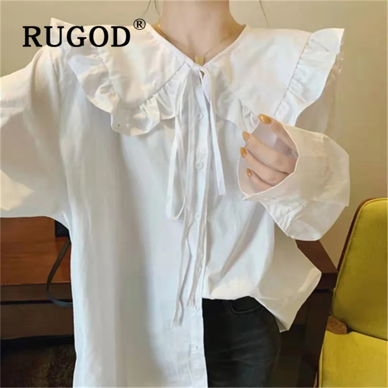 Женская блузка с кукольным воротником RUGOD осенняя Свободная длинными рукавами на