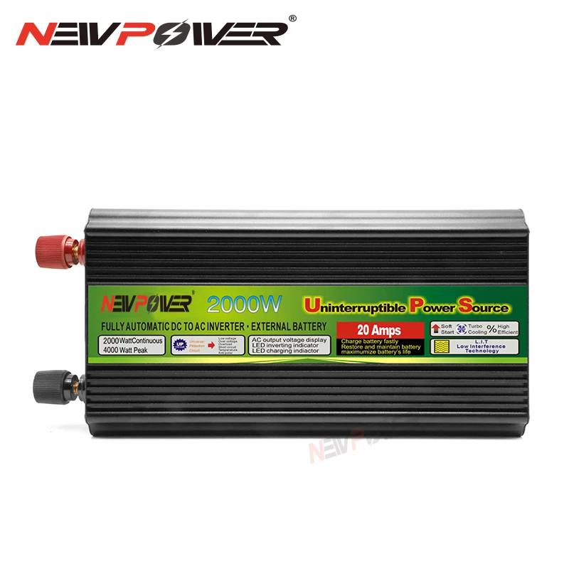 Инвертор мощности 1500 Вт/2000 Вт модифицированный дисплей постоянный ток 24 В 12 в