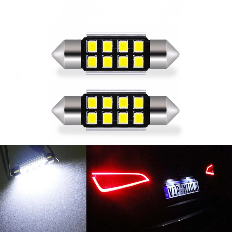 

2pcs Auto Canbus Error Free 36mm 2835 8SMD Festoon Dome C5W Car LED Reading Light Interior Licence Plate Lamp Bulb