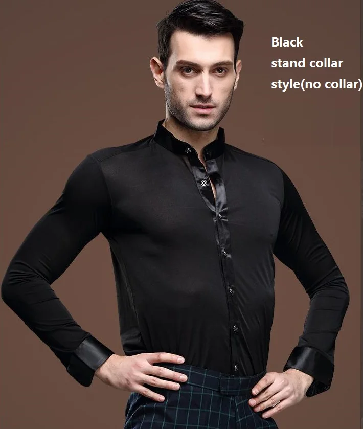 Новинка 2020 мужская белая танцевальная рубашка для соревнований выступлений