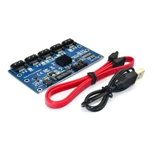 1 to 5 SATA III 6-Port Expansion Card SATA 3.0 6Gbps Converter Card Supports Hard Drives and SSDs for Chia Mining JMB575