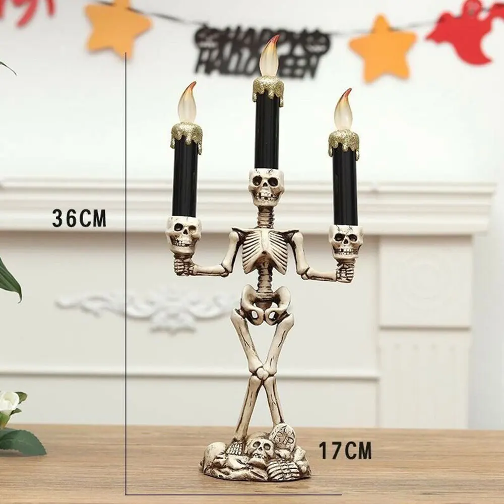 Подсвечник с черепом для Хэллоуина Креативный светодиодный светильник Скелетон