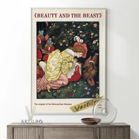 walter crane children book illustration art prints poster beauty and beast fairy tale canvas painting wall stickers home decor