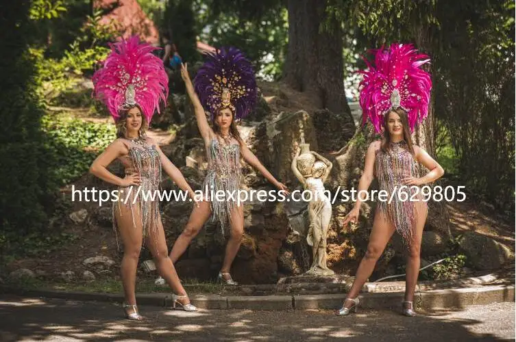 Женское боди с бахромой и стразы яркое женское трико для ночного клуба