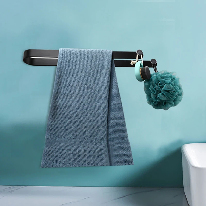 Черная вешалка для полотенец в ванную комнату креативная домашняя настенная