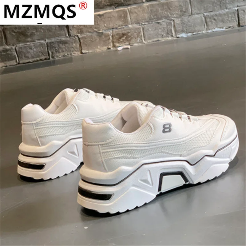 

2021 Women's Shoes Spring Women's Mesh Breathable Sneakers Fashion Walking Platform Shoes New Comfortable Lace-up Casual Shoes