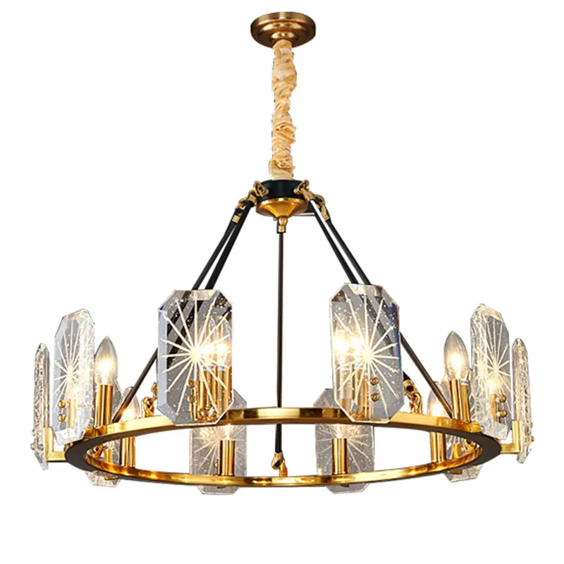 Роскошная хрустальная люстра для гостиной светильник круглая светодиодная