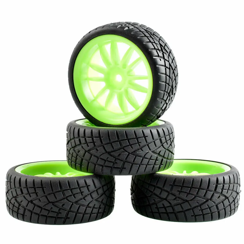 6031G-8001 RC 6031-8001 Speed Tires insert sponge& Wheel 4PCS For HSP 1/10 1:10 Touring Car - Color: 6031G-8001