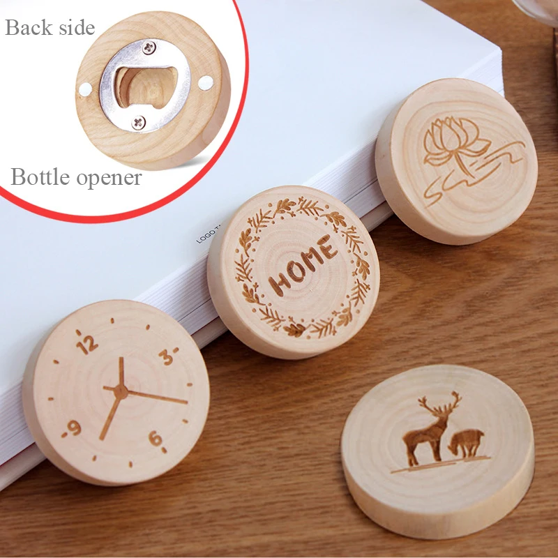 Деревянные магниты на холодильник круглой формы магнит аксессуары для украшения