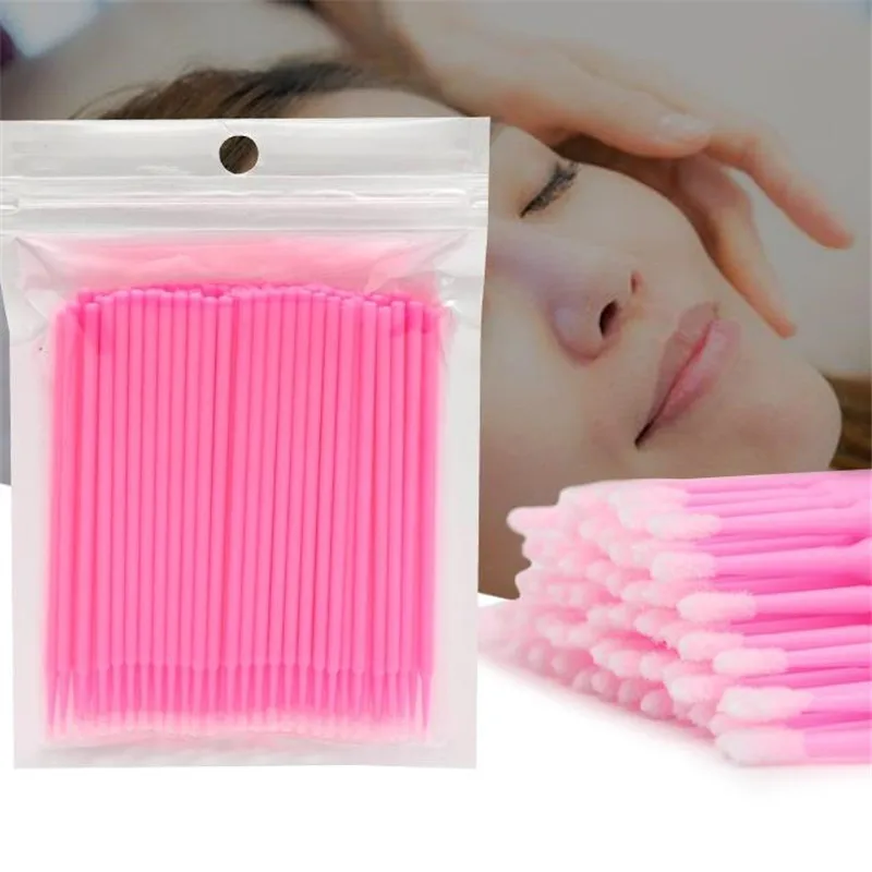 100 шт. Одноразовые щетка для ресниц ватные палочки микро Индивидуальные ресницы