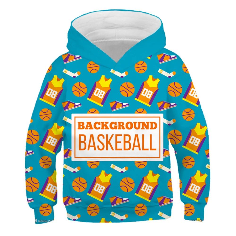 

3D Cartoon Basketball Toddler Girl Clothes Long Sleeves Baby Hip-hop Streetwear Hoodies For Children Teens Outwear Sweatshirt