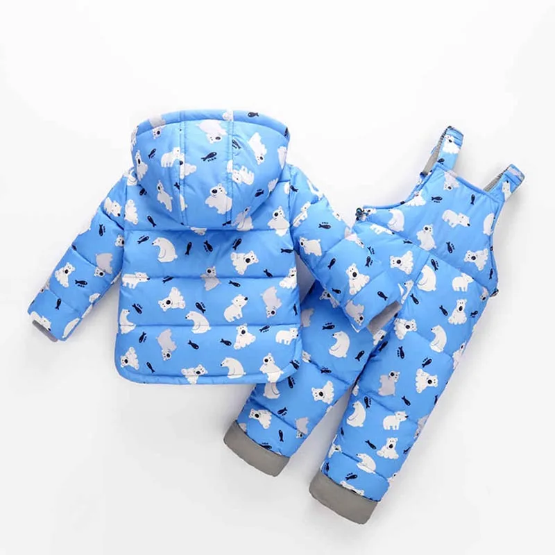 Зимний детский комплект одежды на утином пуху куртка для маленьких мальчиков и