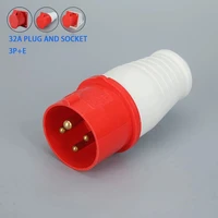 32a 4 pin 3pe ip44 380 415v malefemale electrical power connector waterproof industrial plug sockets