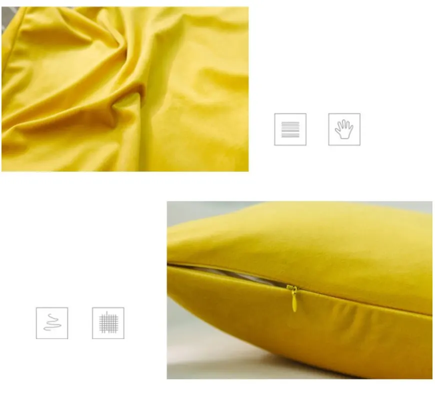 Nordic Style Velvet Pillowcase Simple Solid Throw Cushion Covers Square Pillow Cover for Bedroom Sofa Living Room Decoration