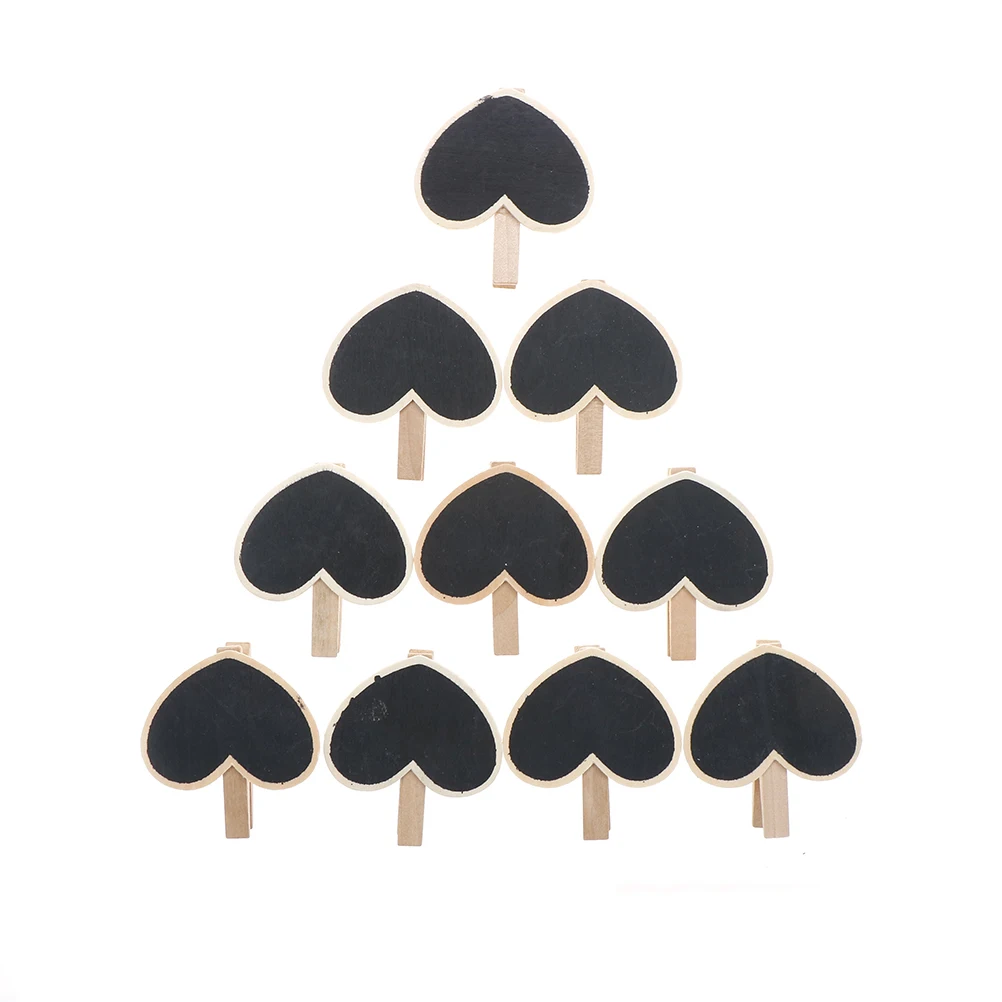 10 шт. черное сердце Мини Доска для доски доска записей держатель зажим подставка