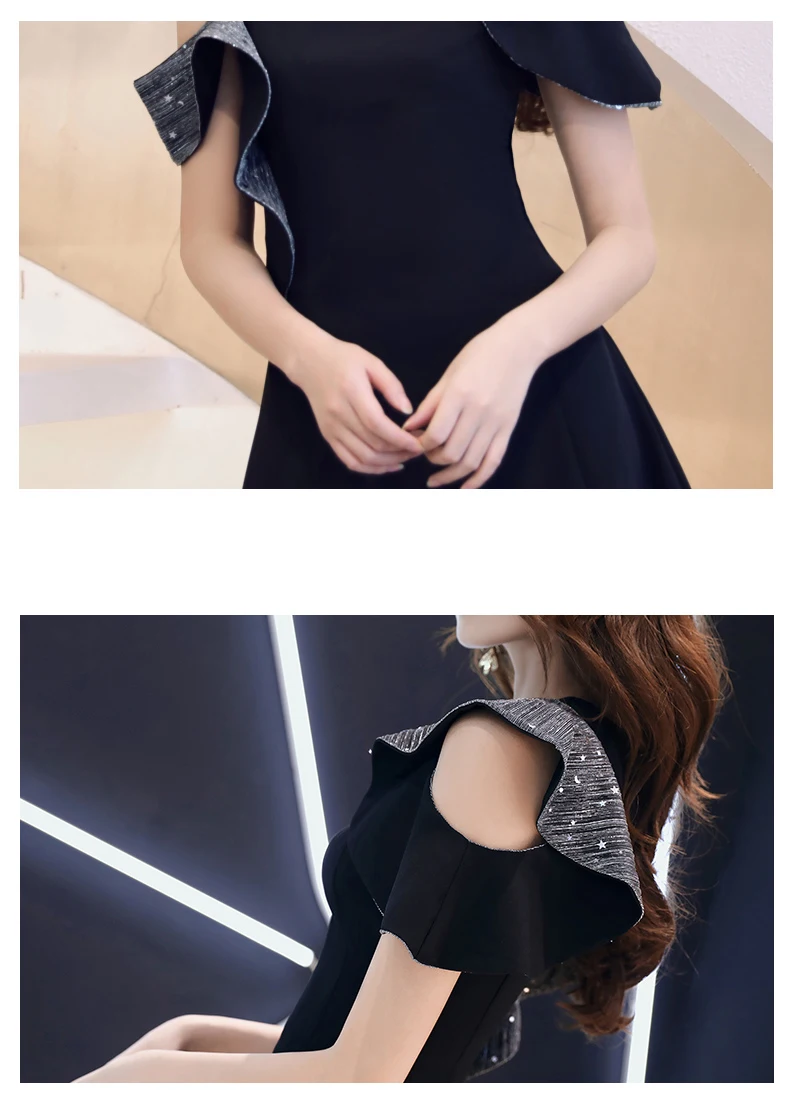 

Women Clothes Spring Dresses Women 2020 Black Elegant Dress Summer Sequin dress Round Neck Midi dress Slim Club Dress 609J