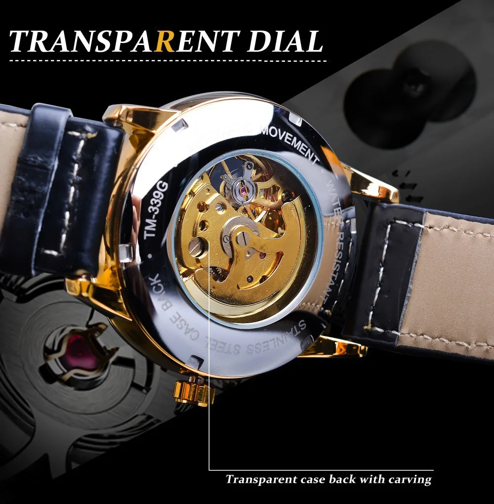 

New winner European and American style men's fashion casual hollow mechanical movement automatic mechanical watch