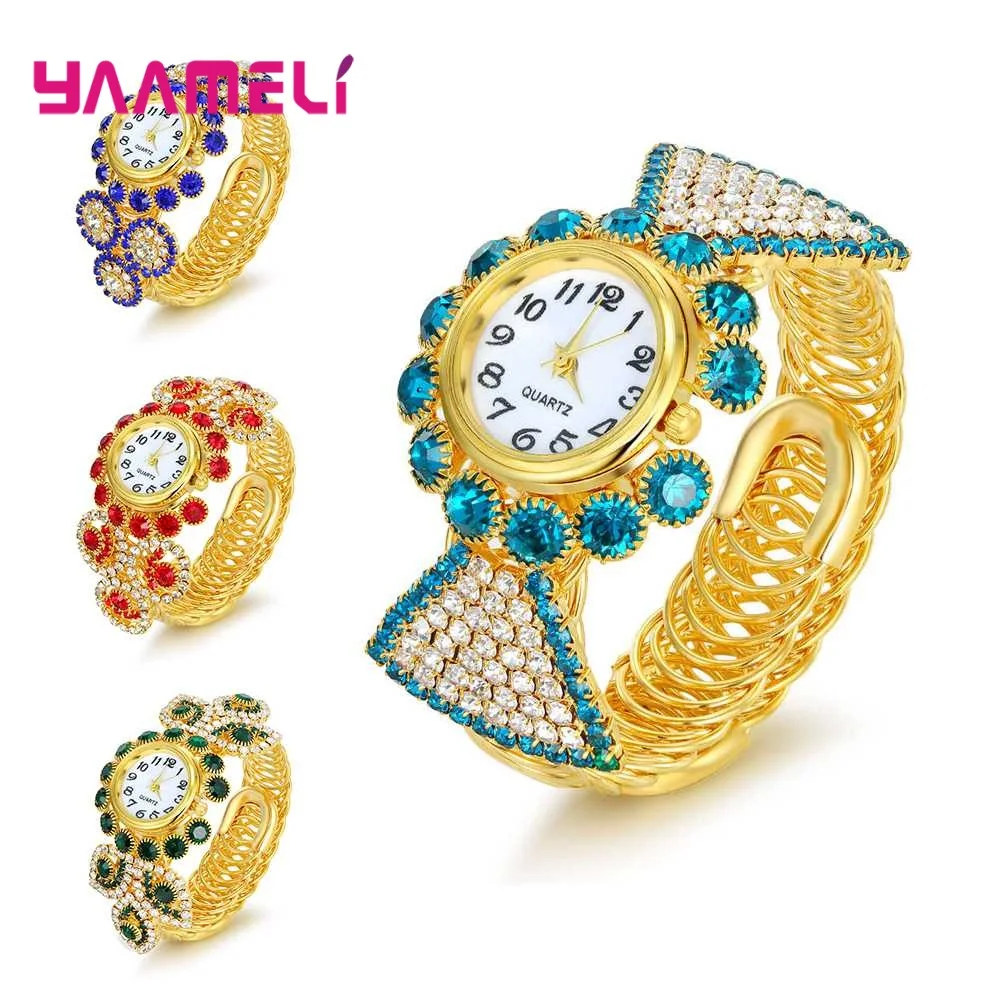 

New Women Luxury Cubic Zircon Watches Lady Girls Kids Cheap Wristwatches Birthday Party Gift Hours relojes mujer clock Wholesale