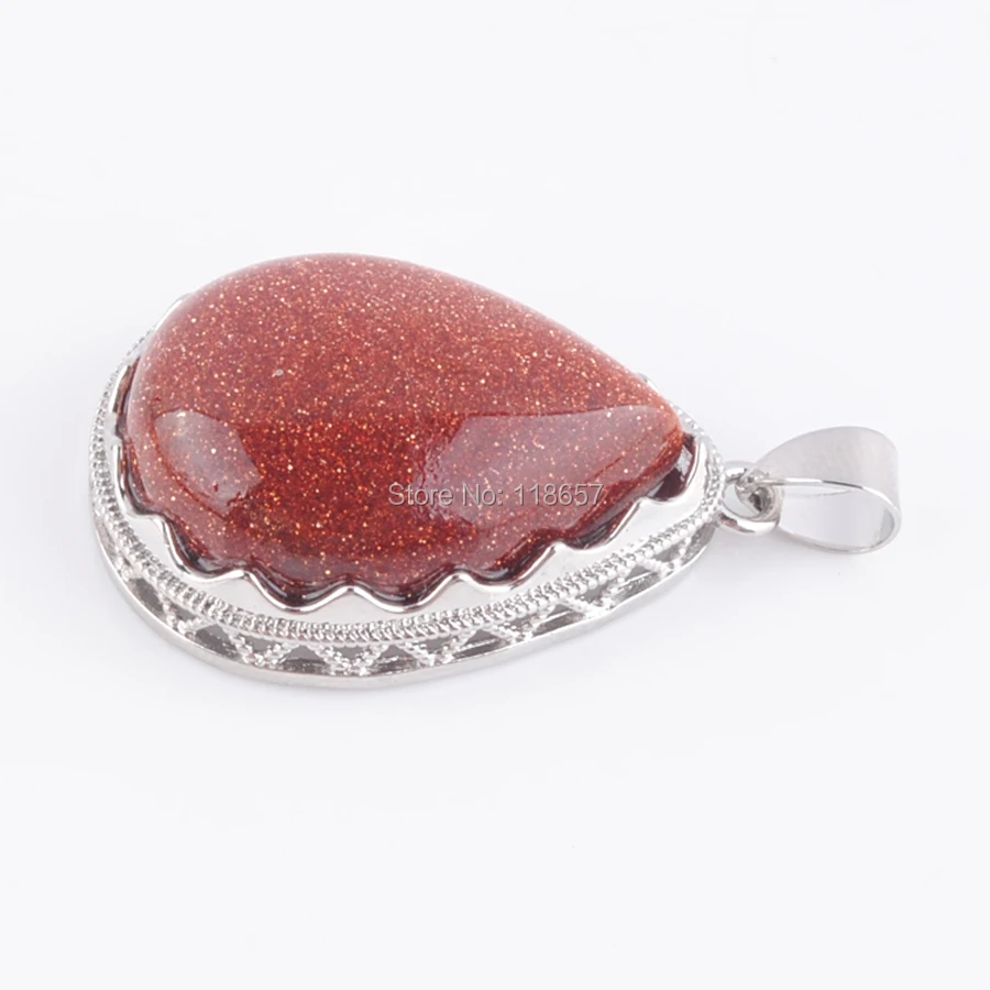 Новое поступление подвеска в виде капли воды из натурального камня Золотая