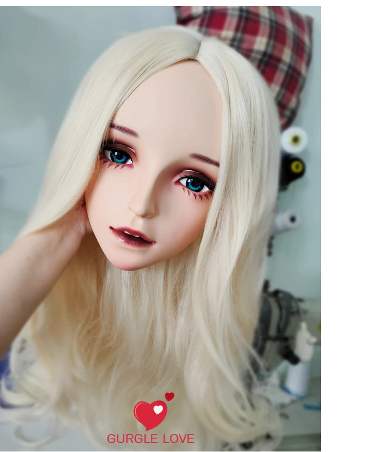 (Jia) Девочка милая девочка Смола полуголовы маска кигуруми с BJD глазами Косплей
