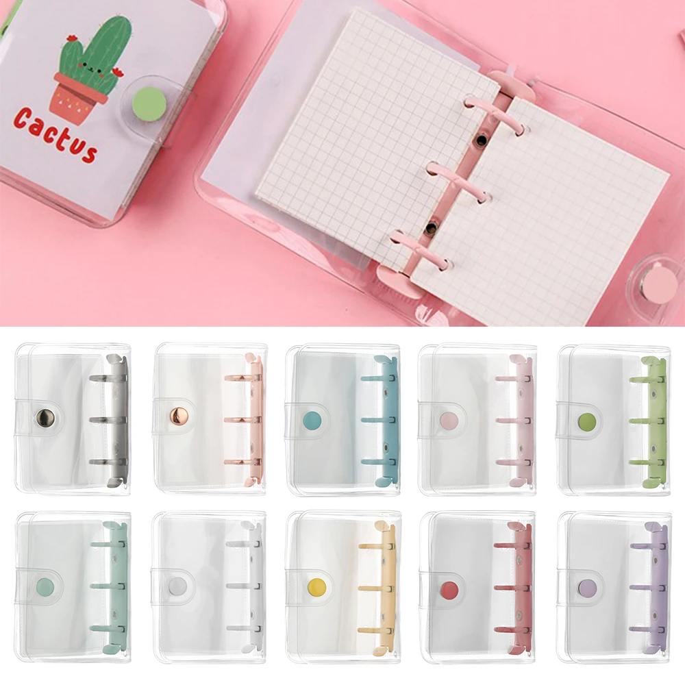 Creative 3 Hole Loose-leaf Refill Notebook Cover Mini PVC File Folder Hand Account Diary Binder Inner Pages Book Portable | Канцтовары