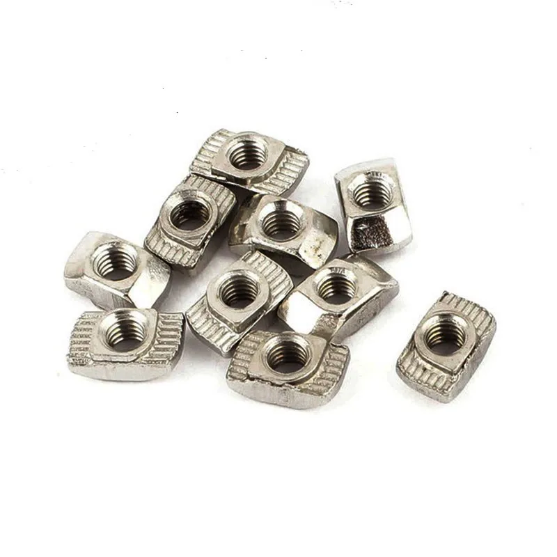100 шт./20 серий м3/М4/М5 никелированная Т-образная фиксирующая гайка для